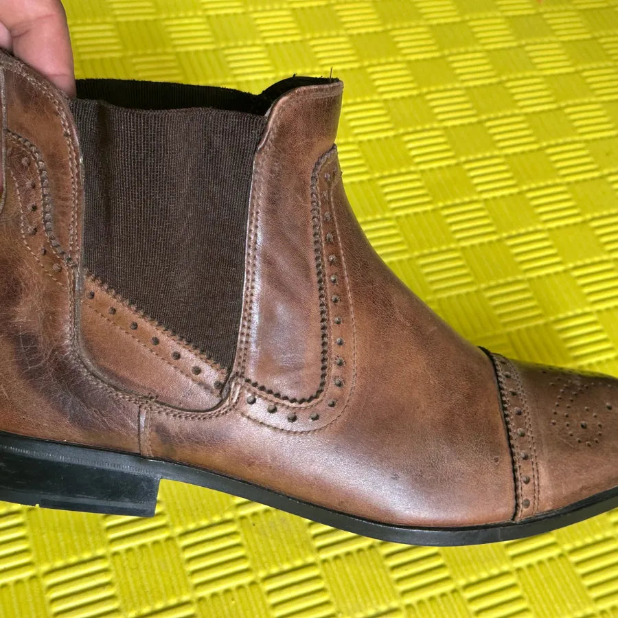 bottine Chelsea en cuir marron clair