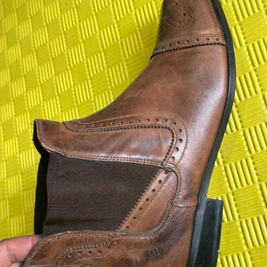 bottine Chelsea en cuir marron clair