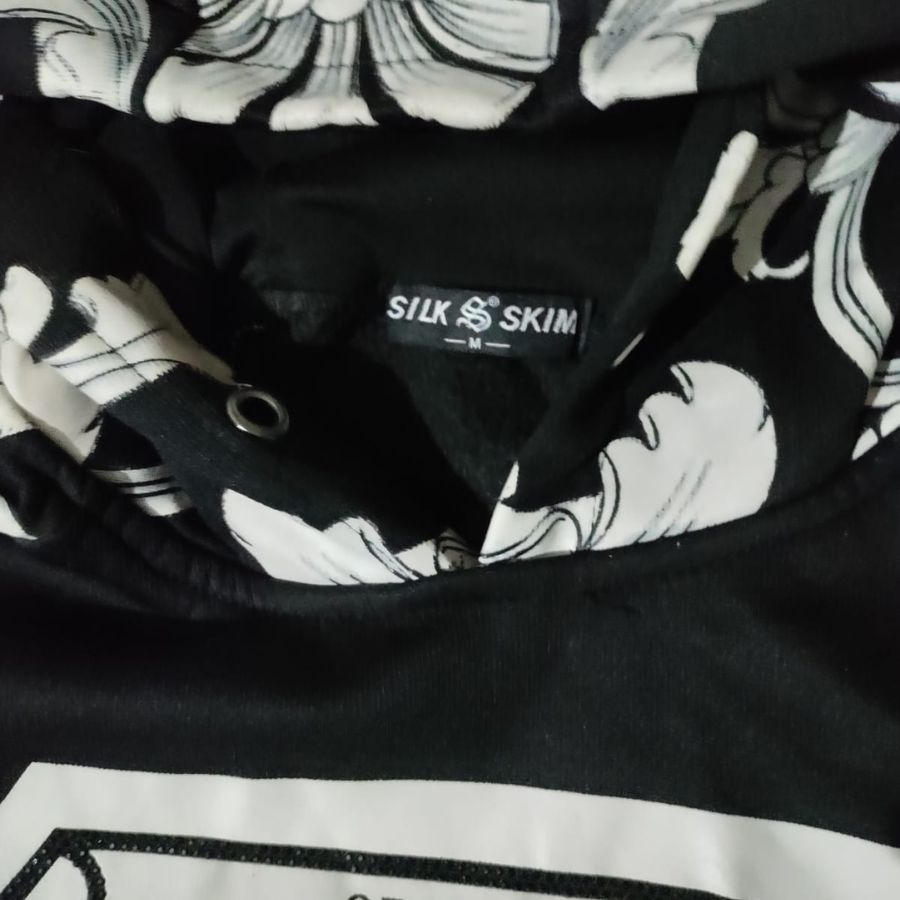 ICON Milano Black & White Baroque Hooded Sweatshirt