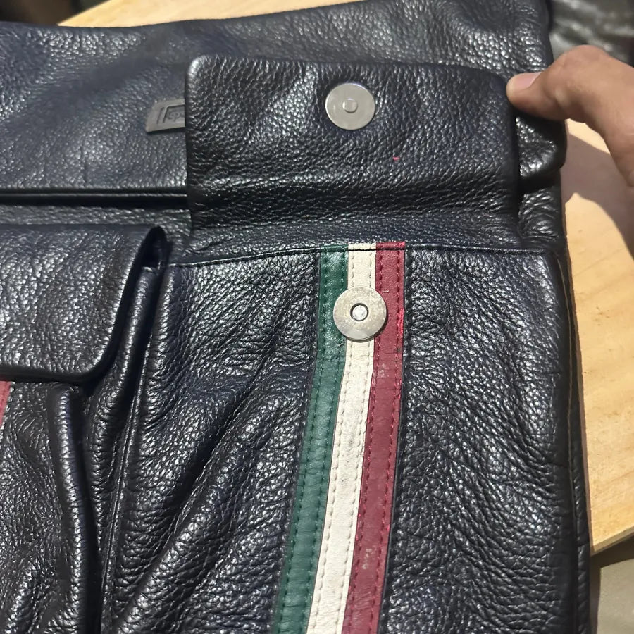 Vintage Gucci Italy, Black Denim-Canvas Shoulder Bag