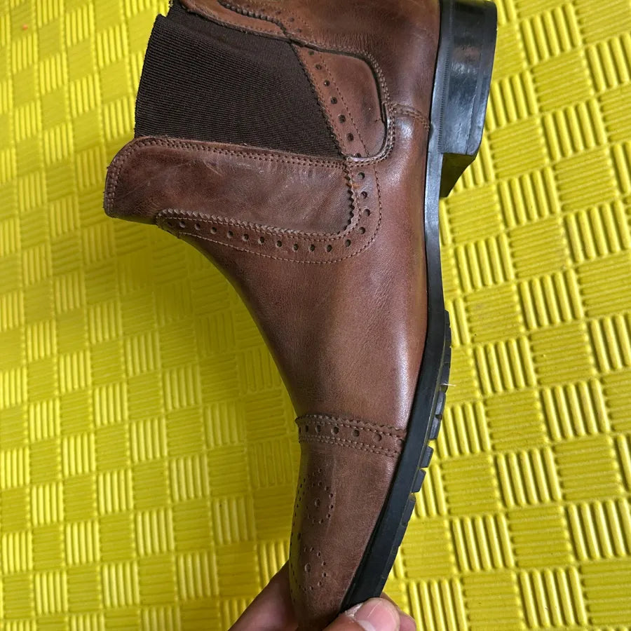 bottine Chelsea en cuir marron clair