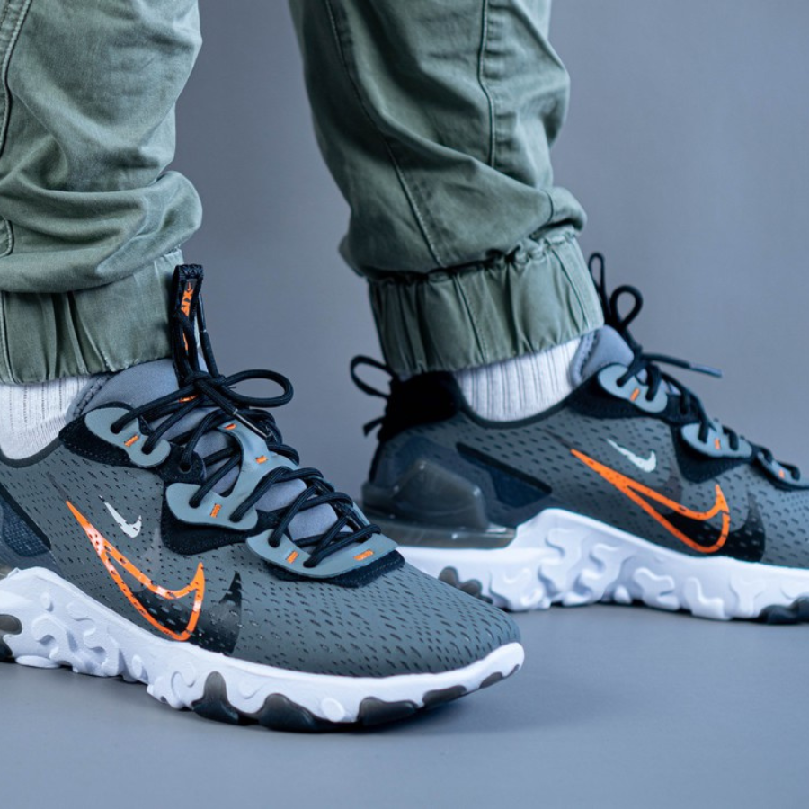 Nike React Vision stacked swoosh trainers
