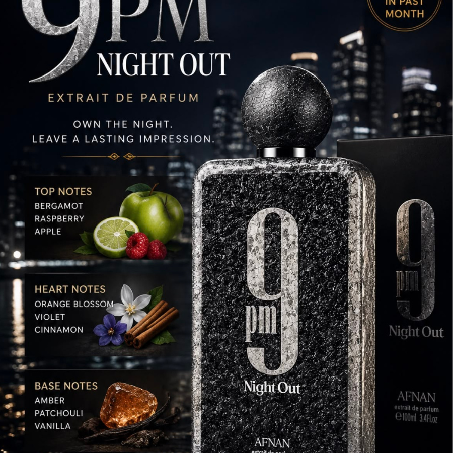 Afnan 9 PM Night Out  Parfum 100ml