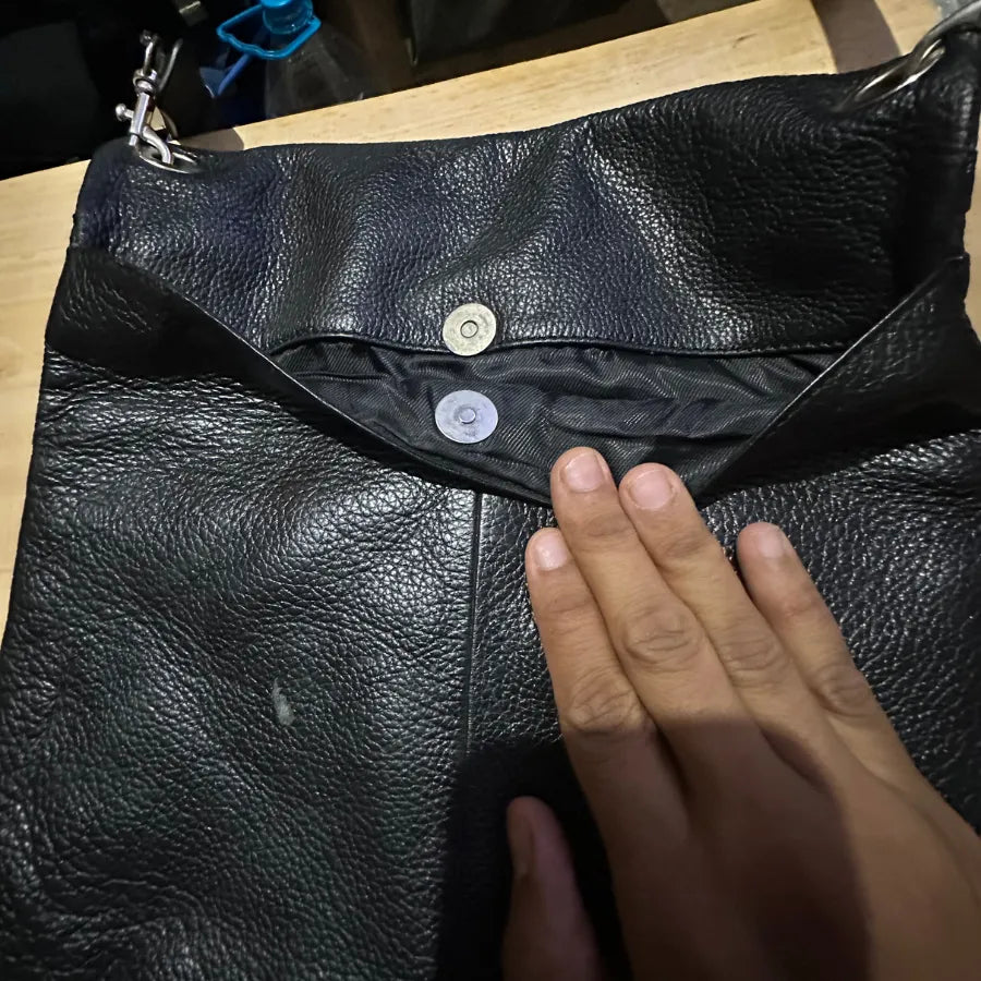Vintage Gucci Italy, Black Denim-Canvas Shoulder Bag